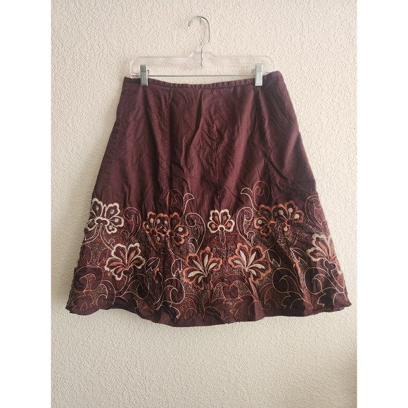 Y2k Axcess Women's Floral Embroidered Skirt  sz 10 - Picture 1 of 7
